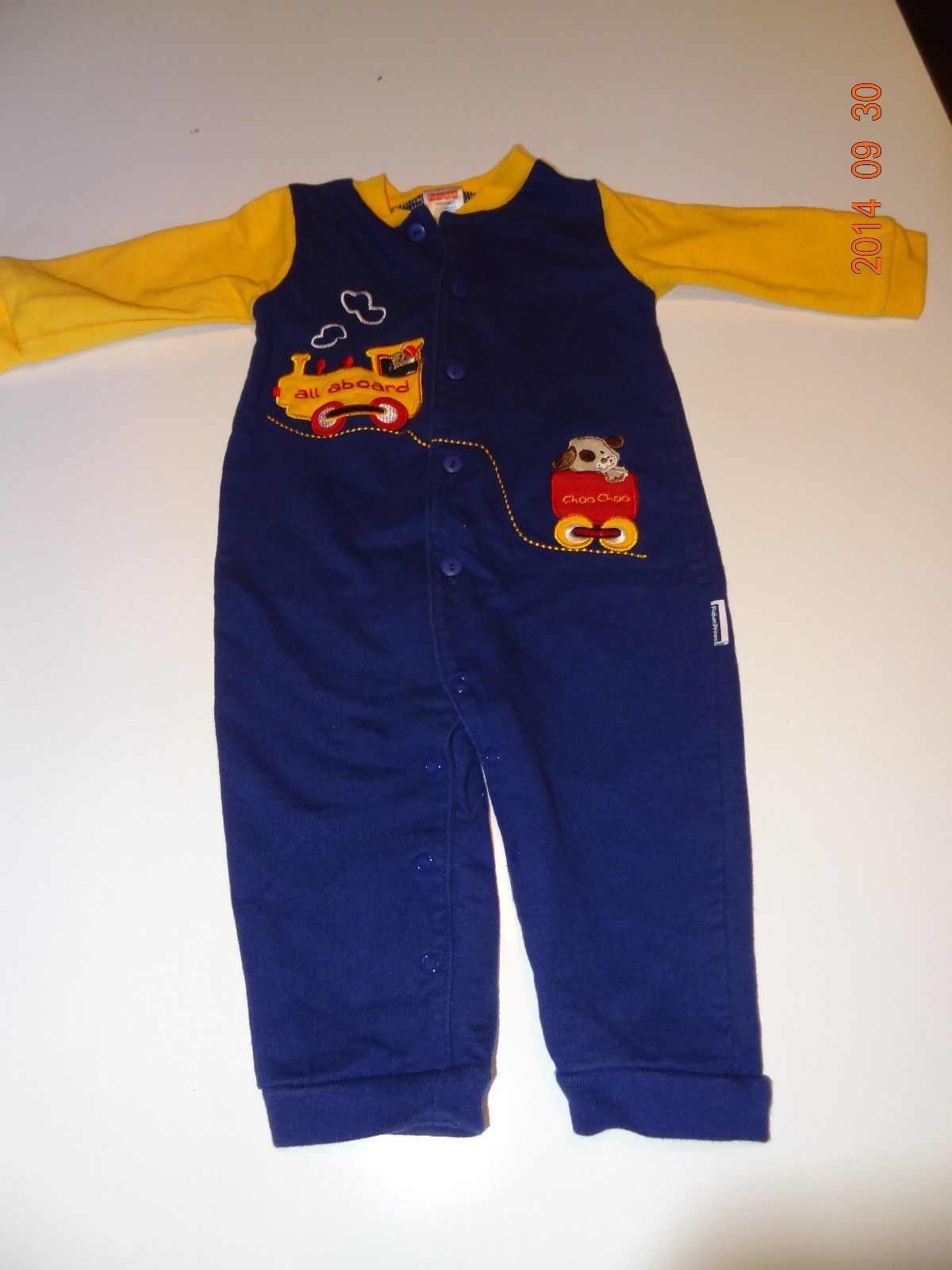 Boy Blue & yellow jumpsuit Size 6-9 months by Fisher Price - £6.38 GBP