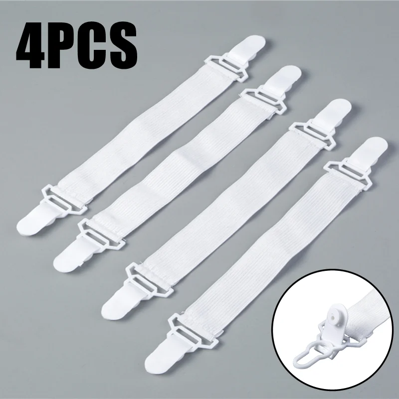 4Pcs/set Elastic Bed Sheet Grippers Double Head Clips Gripper Holder Suspender B - £18.68 GBP