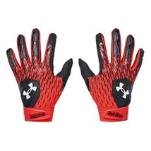 Under Armour Mens UA Clean Up Baseball Batting Gloves Large Red Black - $25.99