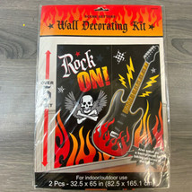Rock-n-Roll Rock On Wall Decorating Kit Birthday Party Supplies Over 5ft - $6.76