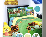 New Horizons Welcome To Animal Crossing 4 Piece Full Sheet Set Fitted Flat - £38.55 GBP