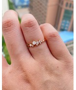 Moissanite Engagement Ring, Solid 14K 18K Gold, Twist Engagement Ring,  - $99.99