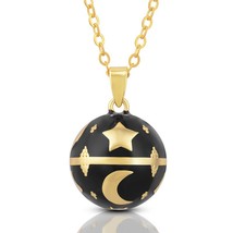 20 Mm Black Pregnancy Chime Ball Star Moon Harmony Necklace Pendant Mexcian Bola - £19.24 GBP