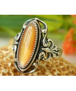 Native American Ring Sterling Silver Golden Shell Size 7 WM Navajo - £41.52 GBP