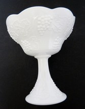 Indiana Glass Harvest Grape Milk Glass Footed Open Compote Candy Dish - £15.07 GBP