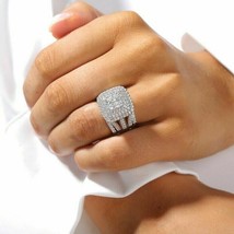 5Ct Principessa Diamanti Finti Set Finto Matrimonio Ring 14k Placcato Oro Bianco - £86.83 GBP