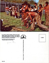 USA Massachusetts Plymouth Thanksgiving Native Americans Pilgrims VTG Postcard - £7.02 GBP