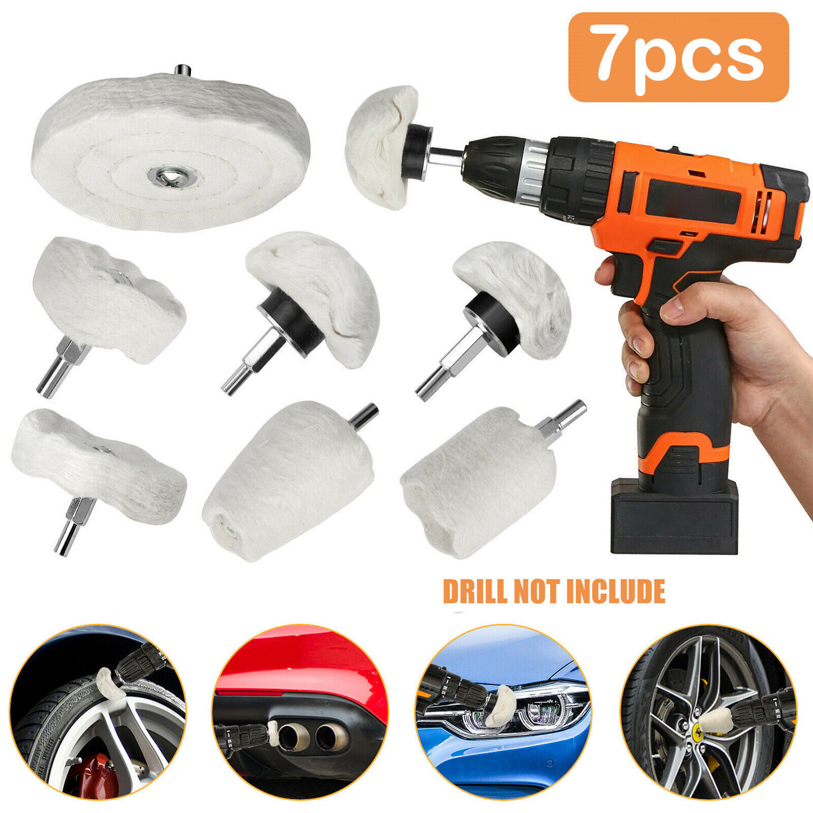 Primary image for 7Pcs Car Polisher Polishing Buffing Pads Mop Wheel Drill Kit Aluminum Stainless