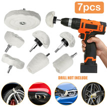 7Pcs Car Polisher Polishing Buffing Pads Mop Wheel Drill Kit Aluminum St... - £24.31 GBP