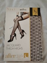 Baci AfterDark Jacquard Thigh High Black w/ Wide Cuffs Hosiery (One Size... - $94.84 MXN
