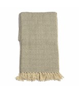 Gray Cotton Rich Knitted Throw with Fringe (64.5x54 in) New in Plastic! ... - £15.23 GBP