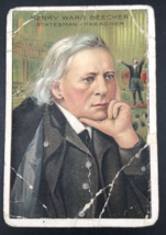 1911 T68 Men of History Henry Ward Beecher Miners Extra Tobacco Card - £7.58 GBP