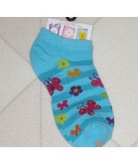 Little Girls Ankle Socks Blue Butterfly &amp; Flowers Childrens Size 6-8 New - £2.59 GBP