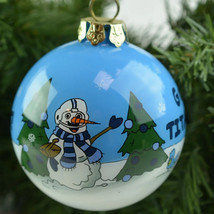 Tennessee Titans Hand painted NFL Football 4&quot; Glass Holiday Christmas Ornament - £9.93 GBP