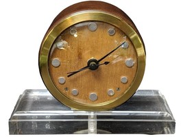 1940&#39;s Lucite/fiberglass/wood Art Deco Clock converted to battery - £312.52 GBP