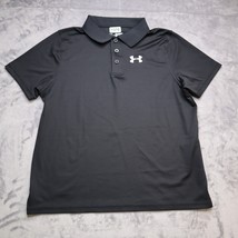 Under Armour Loose Polo Youth XL Black Lightweight Athletic Casual Heatgear - $22.75