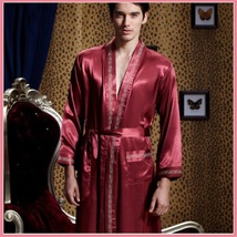 Men's or Ladies Matching Mulberry Silk Long Sleeve Satin Robe Pajama Sets   image 3