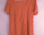 7 Wonders Women&#39;s Orange Ruffled Blouse Size PXL - $19.39