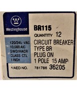 WESTINGHOUSE NEW BR115 15Amp Single Pole Standard Trip Circuit Breaker - £9.13 GBP