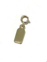 14k gold Tiny Price Tag charm pendant with spring clasp lock - £23.73 GBP