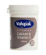 Valupak Calcium Tablets with Vitamin D 400mg x 30 x 6 Packs - £8.93 GBP