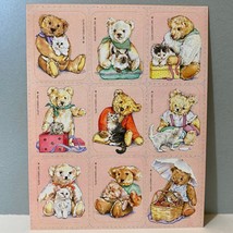 Vintage Gibson Teddy Bear &amp; Cat Stickers - £7.82 GBP