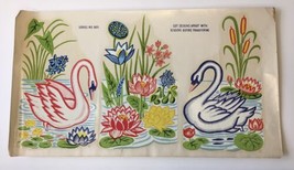 Vintage Decals Swans in Pond with Flowers Retro 50’s Mid Century #805 - £7.86 GBP