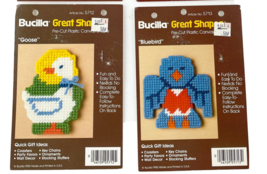 Bucilla Plastic Canvas Great Shapes Cross Stitch Set of Two Bluebird Goose - $12.55