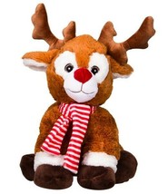 Teddy Mountain 8&quot; Red Nose Reindeer Rudolph Teddy Bear DIY  Plush Craft Birthday - £13.34 GBP