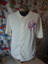MLB New York Yankees Sewn Logo Beige Baseball Jersey Adult size L - $22.71