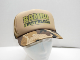 VTG Rambo First Blood Cameo Hat Cap Snapback Trucker Camo Camouflage Taiwan OS - £80.17 GBP