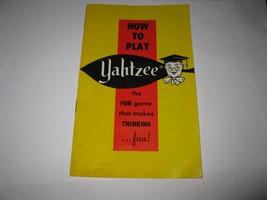 1973 Yahtzee Board Game Piece: Instruction Booklet - $2.50