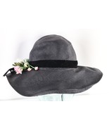 Vintage 60s 70s Streetwear Distressed Flower Straw Floppy Brim Sun Hat B... - $136.43 CAD