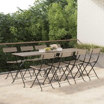 Folding Bistro Chairs 8 pcs Grey Poly Rattan and Steel - £178.29 GBP