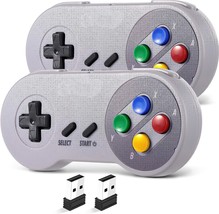 2 Pack 2.4 Ghz Wireless Usb Controller Compatible With Snes, Multicolored Keys - £34.47 GBP