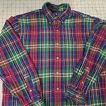 Ralph Lauren Plaid Flanel Red Blue Green Long Sleeve Shirt Mens XL Heavy... - $14.00