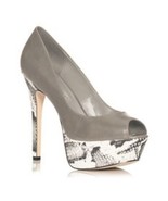 Just Fabulous gray snake skin Print platform Paula Open Toe heels Women’... - €21,84 EUR