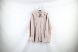 Vtg 90s Streetwear Mens XL Striped Western Rodeo Pearl Snap Button Shirt Beige - £35.74 GBP