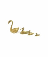 Vtg 60s Mid Century Modern MCM Set of 4 Solid Brass Swan Ducklings Bird ... - $1,678.41 MXN
