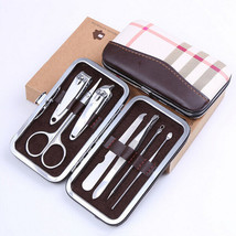 7Pcs Pedicure / Manicure Set Nail Clippers Cleaner Cuticle Grooming Kit Case Us - $15.99