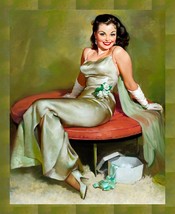8893.Decoration 18x24 Poster.Home room interior print.Sexy Pinup Green dress.Art - £22.51 GBP