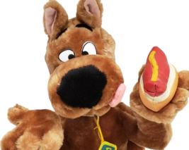 Vintage Scooby Doo Plush Holding Hot Dog.  Stuffed Animal Cartoon Network - £9.46 GBP