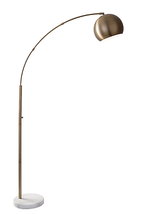 78&quot; Brass Arc Floor Lamp With Brass Solid Color Bowl Shade - £290.15 GBP