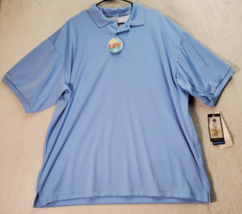PFG Fishing Columbia Polo Shirt Men Size XL Blue Short Sleeve Logo Slit Collared - £20.62 GBP