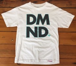 Diamond Supply Co DMND Text White Cotton Graphic Short Sleeve T Shirt Mens M 36&quot; - £20.07 GBP