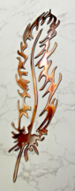 Fancy Feather - Metal Wall Art - Copper and Bronzed Plated 12 1/2&quot; x 3 1/2&quot; - $23.73