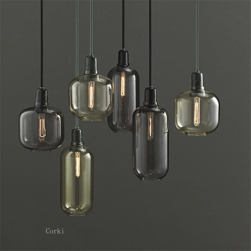 Danish Design Normann Amp LED Pendant Lights Retro Industrial Glass Hang... - $121.25+