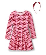NWT The Children&#39;s Place Girls Size 4T Red Hearts Skater Dress Headband ... - £14.25 GBP