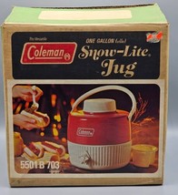 VTG 1977 Coleman One Gallon Red Snow-Lite Jug/Cooler with Cup w/Box, 550... - $23.36