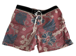 Vtg Quicksilver Board Shorts Men&#39;s 34 Floral Hawaiian Surf Made in USA R... - $33.25